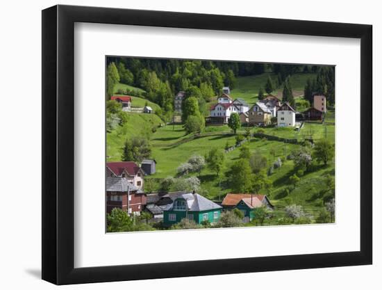 Romania, Maramures, Statiunea Borsa, Ski Resort, Spring, Village View-Walter Bibikow-Framed Photographic Print