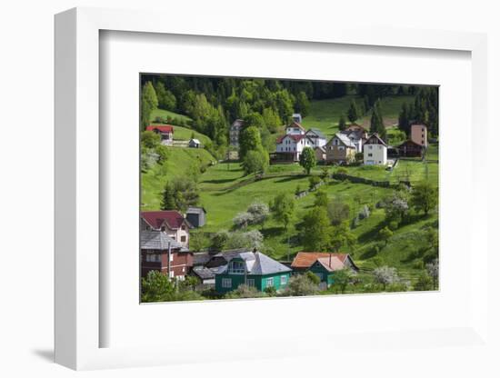 Romania, Maramures, Statiunea Borsa, Ski Resort, Spring, Village View-Walter Bibikow-Framed Photographic Print