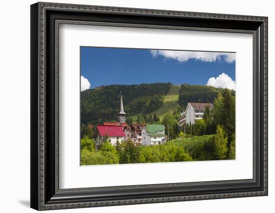 Romania, Maramures, Statiunea Borsa, Ski Resort, Spring, Village View-Walter Bibikow-Framed Photographic Print