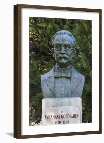 Romania, Moldavia, Iasi, Bust of Avraham Goldfaden-Walter Bibikow-Framed Photographic Print