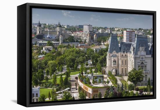 Romania, Moldavia, Iasi, Elevated Town View and Palace of Culture-Walter Bibikow-Framed Premier Image Canvas