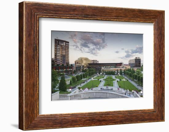 Romania, Moldavia, Iasi, Palas Mall by the Palace of Culture, Dusk-Walter Bibikow-Framed Photographic Print