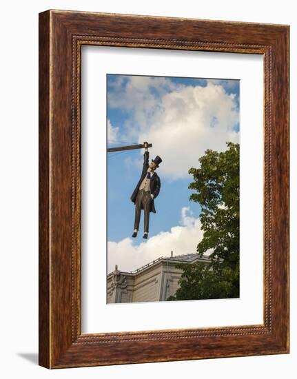 Romania, Moldavia, Iasi, Statue by Vasile Alecsandri National Theater-Walter Bibikow-Framed Photographic Print