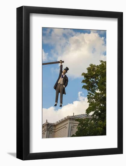 Romania, Moldavia, Iasi, Statue by Vasile Alecsandri National Theater-Walter Bibikow-Framed Photographic Print