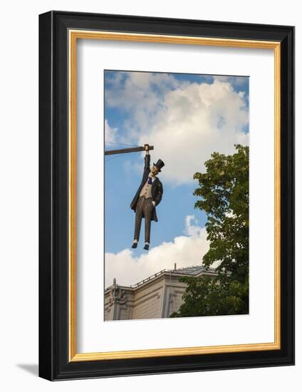 Romania, Moldavia, Iasi, Statue by Vasile Alecsandri National Theater-Walter Bibikow-Framed Photographic Print