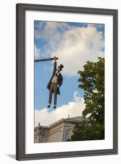 Romania, Moldavia, Iasi, Statue by Vasile Alecsandri National Theater-Walter Bibikow-Framed Photographic Print