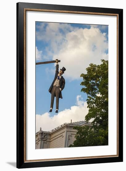 Romania, Moldavia, Iasi, Statue by Vasile Alecsandri National Theater-Walter Bibikow-Framed Photographic Print