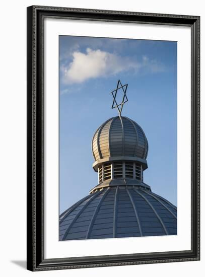 Romania, Moldavia, Iasi, the Great Synagogue, Dome with Star of David-Walter Bibikow-Framed Photographic Print