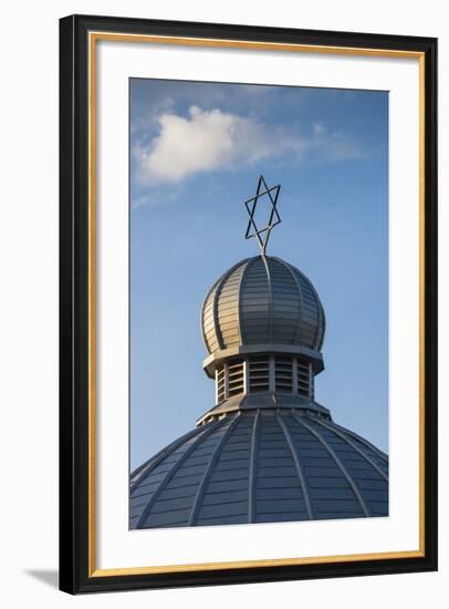 Romania, Moldavia, Iasi, the Great Synagogue, Dome with Star of David-Walter Bibikow-Framed Photographic Print