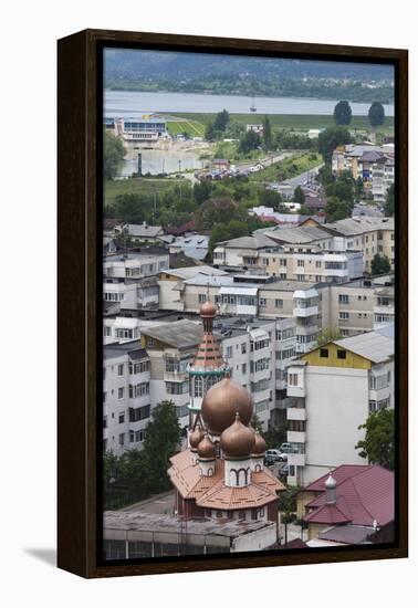 Romania, Moldavia, Piatra Neamt, View from the Mt. Cozla Telegondola-Walter Bibikow-Framed Premier Image Canvas