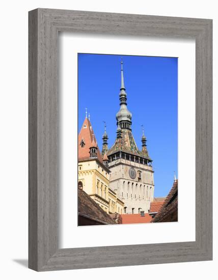 Romania, Mures County, Sighisoara clock tower, symbol of the town.-Emily Wilson-Framed Photographic Print