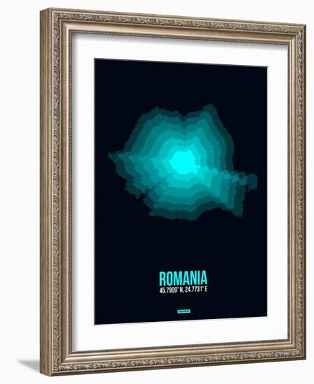 Romania Radiant Map 3-NaxArt-Framed Art Print