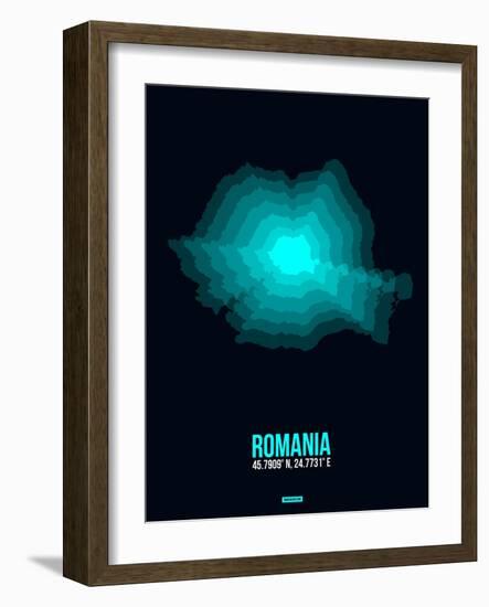 Romania Radiant Map 3-NaxArt-Framed Art Print