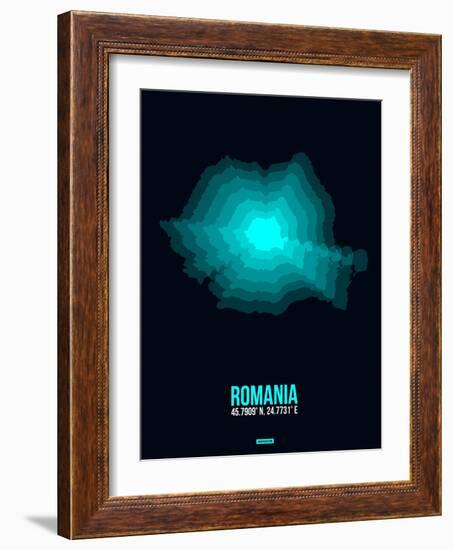 Romania Radiant Map 3-NaxArt-Framed Art Print