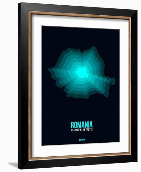 Romania Radiant Map 3-NaxArt-Framed Art Print