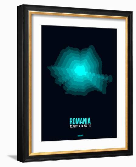 Romania Radiant Map 3-NaxArt-Framed Art Print