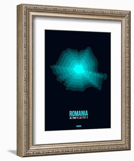 Romania Radiant Map 3-NaxArt-Framed Art Print