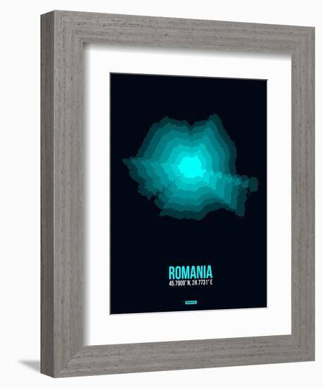 Romania Radiant Map 3-NaxArt-Framed Art Print