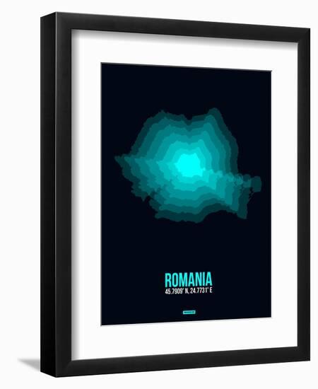 Romania Radiant Map 3-NaxArt-Framed Art Print