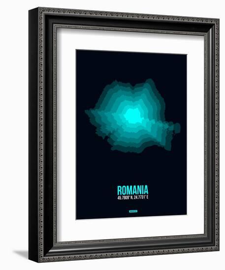 Romania Radiant Map 3-NaxArt-Framed Art Print