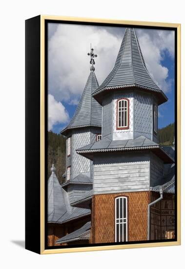 Romania, Rodna Mountains NP, Sesuri, Ski Resort, Town Orthodox Church-Walter Bibikow-Framed Premier Image Canvas