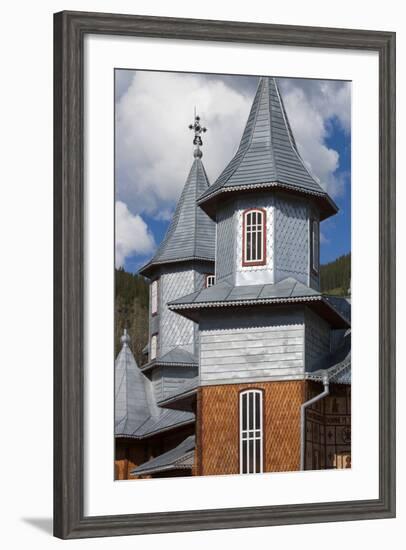 Romania, Rodna Mountains NP, Sesuri, Ski Resort, Town Orthodox Church-Walter Bibikow-Framed Photographic Print