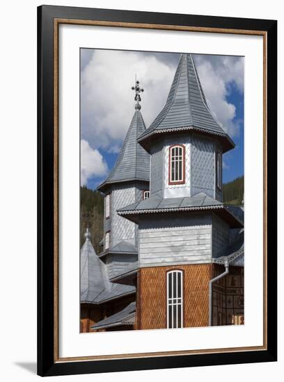 Romania, Rodna Mountains NP, Sesuri, Ski Resort, Town Orthodox Church-Walter Bibikow-Framed Photographic Print