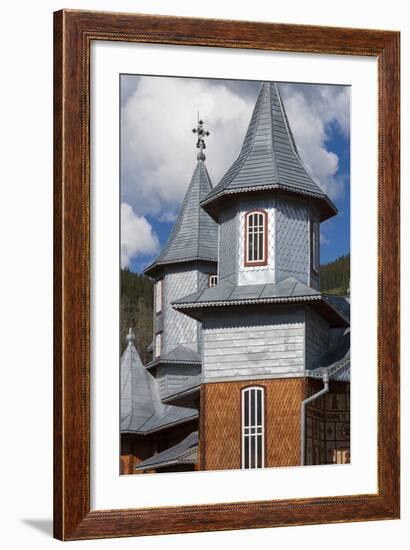 Romania, Rodna Mountains NP, Sesuri, Ski Resort, Town Orthodox Church-Walter Bibikow-Framed Photographic Print