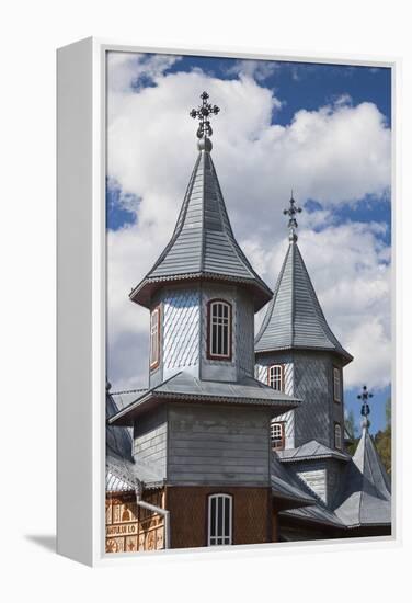 Romania, Rodna Mountains NP, Sesuri, Ski Resort, Town Orthodox Church-Walter Bibikow-Framed Premier Image Canvas