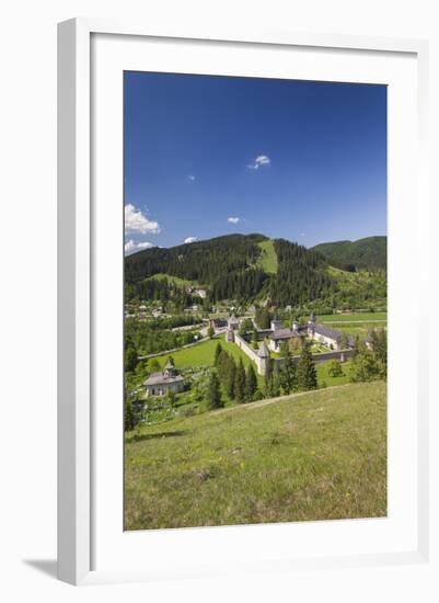 Romania, Sucevita, Sucevita Monastery, Exterior Elevated View-Walter Bibikow-Framed Photographic Print