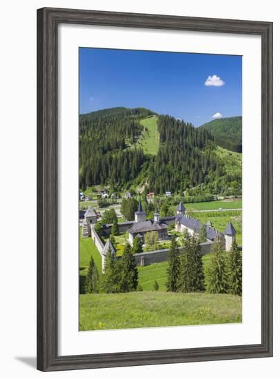 Romania, Sucevita, Sucevita Monastery, Exterior Elevated View-Walter Bibikow-Framed Photographic Print