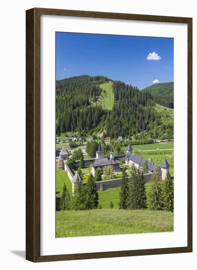 Romania, Sucevita, Sucevita Monastery, Exterior Elevated View-Walter Bibikow-Framed Photographic Print