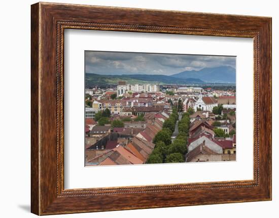 Romania, Transylvania, Bistrita, View from the Evangelical Church-Walter Bibikow-Framed Photographic Print