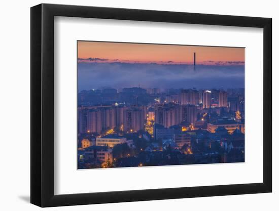 Romania, Transylvania, Brasov, Cet Brasov Thermal Energy Plant. Dawn-Walter Bibikow-Framed Photographic Print