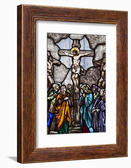 Romania, Transylvania, Greco-Catholic Cathedral, Stained Glass Window-Walter Bibikow-Framed Photographic Print