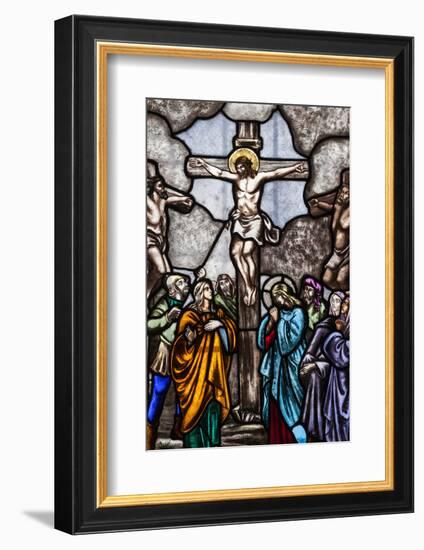 Romania, Transylvania, Greco-Catholic Cathedral, Stained Glass Window-Walter Bibikow-Framed Photographic Print