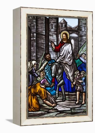 Romania, Transylvania, Greco-Catholic Cathedral, Stained Glass Window-Walter Bibikow-Framed Premier Image Canvas