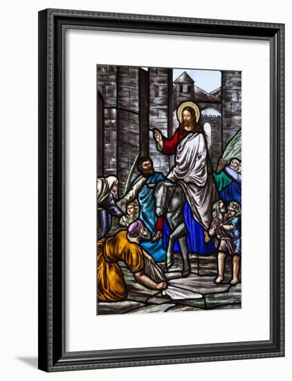 Romania, Transylvania, Greco-Catholic Cathedral, Stained Glass Window-Walter Bibikow-Framed Photographic Print