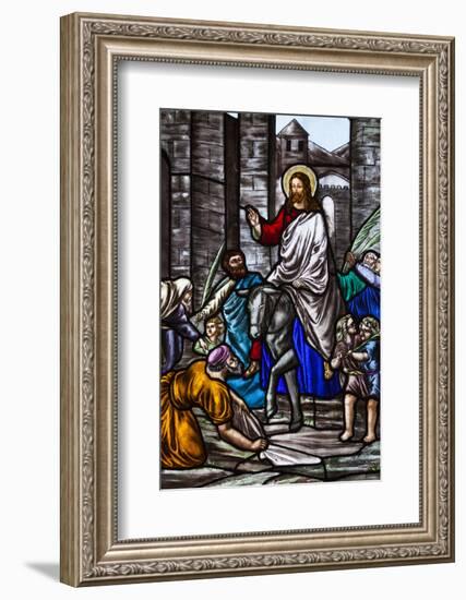 Romania, Transylvania, Greco-Catholic Cathedral, Stained Glass Window-Walter Bibikow-Framed Photographic Print