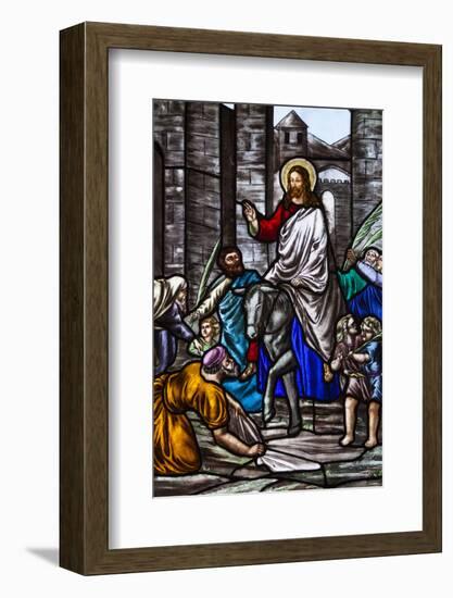 Romania, Transylvania, Greco-Catholic Cathedral, Stained Glass Window-Walter Bibikow-Framed Photographic Print