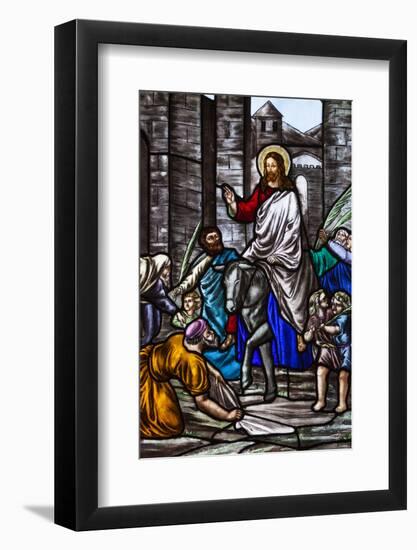 Romania, Transylvania, Greco-Catholic Cathedral, Stained Glass Window-Walter Bibikow-Framed Photographic Print