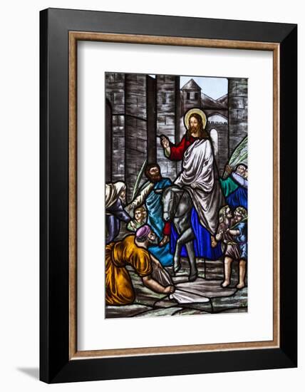 Romania, Transylvania, Greco-Catholic Cathedral, Stained Glass Window-Walter Bibikow-Framed Photographic Print