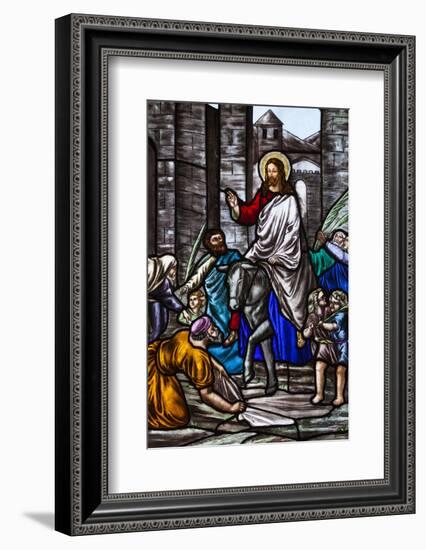 Romania, Transylvania, Greco-Catholic Cathedral, Stained Glass Window-Walter Bibikow-Framed Photographic Print