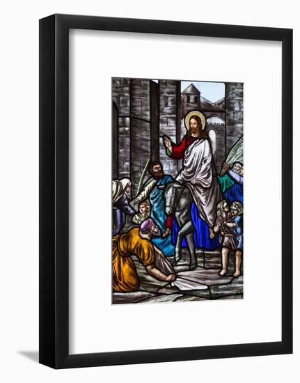 Romania, Transylvania, Greco-Catholic Cathedral, Stained Glass Window-Walter Bibikow-Framed Photographic Print