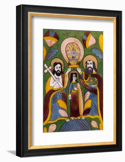 Romania, Transylvania, Sibiel, Religious Icons, Glass Icon Detail-Walter Bibikow-Framed Photographic Print