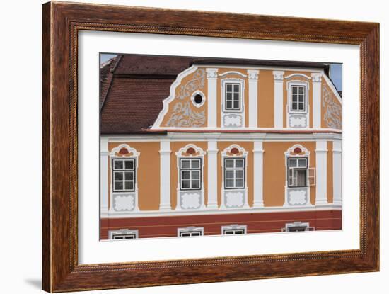 Romania, Transylvania, Sibiu, Piata Mare Square, Building Detail-Walter Bibikow-Framed Photographic Print