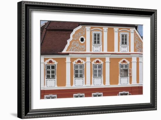 Romania, Transylvania, Sibiu, Piata Mare Square, Building Detail-Walter Bibikow-Framed Photographic Print