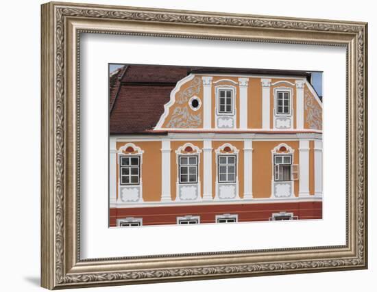 Romania, Transylvania, Sibiu, Piata Mare Square, Building Detail-Walter Bibikow-Framed Photographic Print