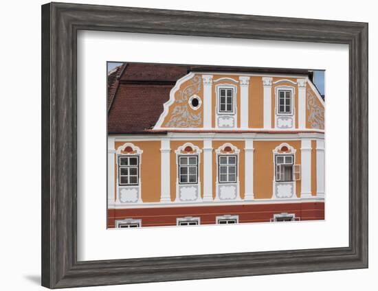 Romania, Transylvania, Sibiu, Piata Mare Square, Building Detail-Walter Bibikow-Framed Photographic Print