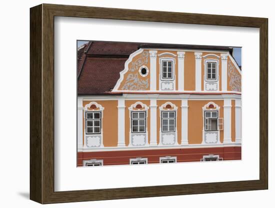 Romania, Transylvania, Sibiu, Piata Mare Square, Building Detail-Walter Bibikow-Framed Photographic Print